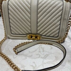 Rebecca Minkoff Cream Quilted Crossbody Bag
